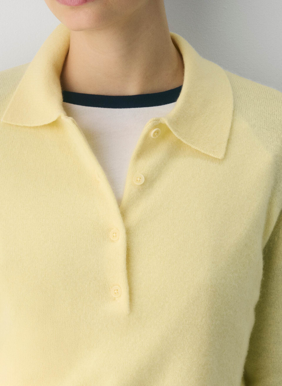 bare cashmere provenance polo langarm lemonade