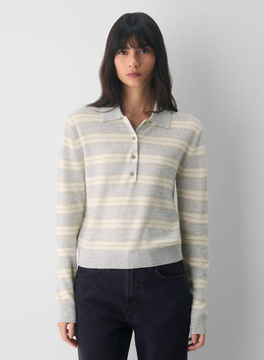 bare cashmere provenance polo langarmshirt h chrome light birc