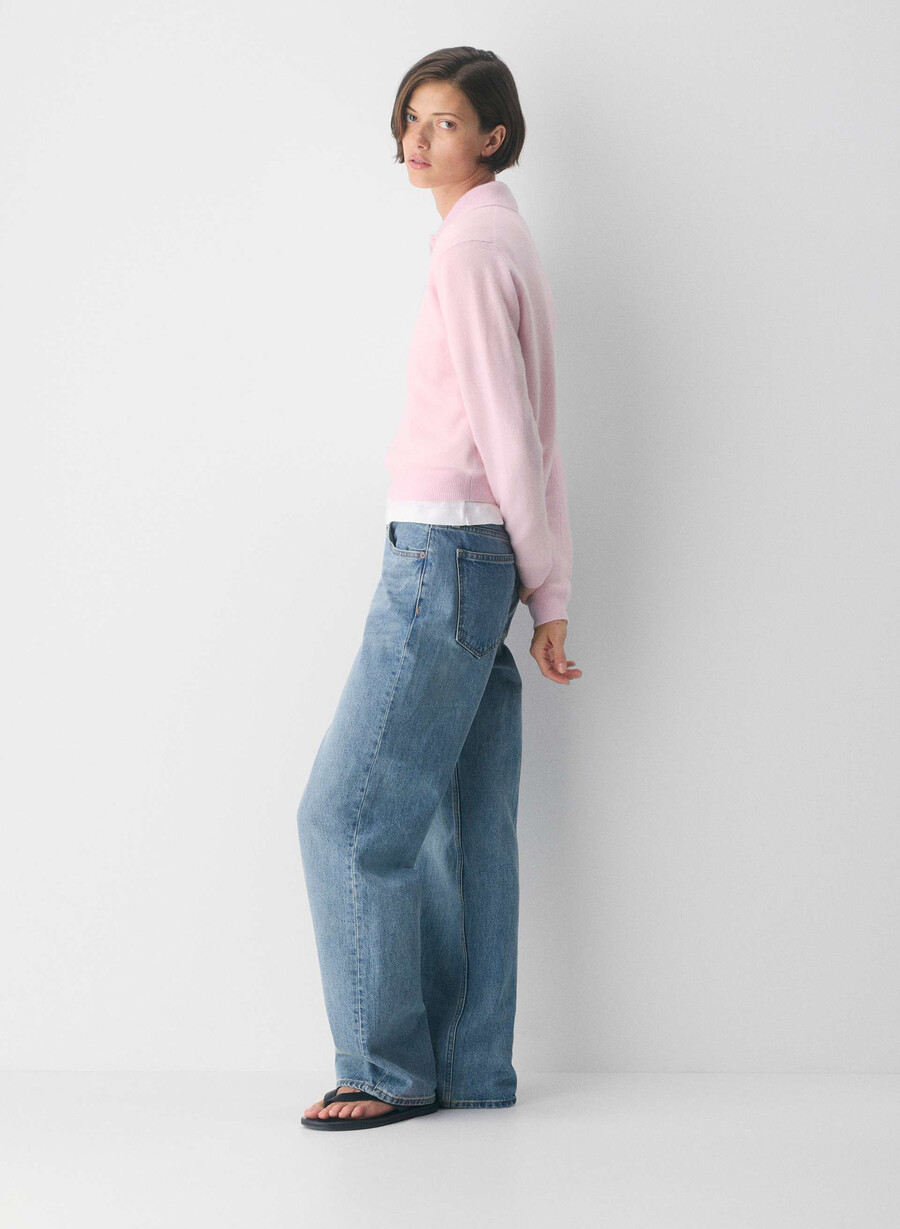 bare cashmere provenance polo langarmshirt villa pink