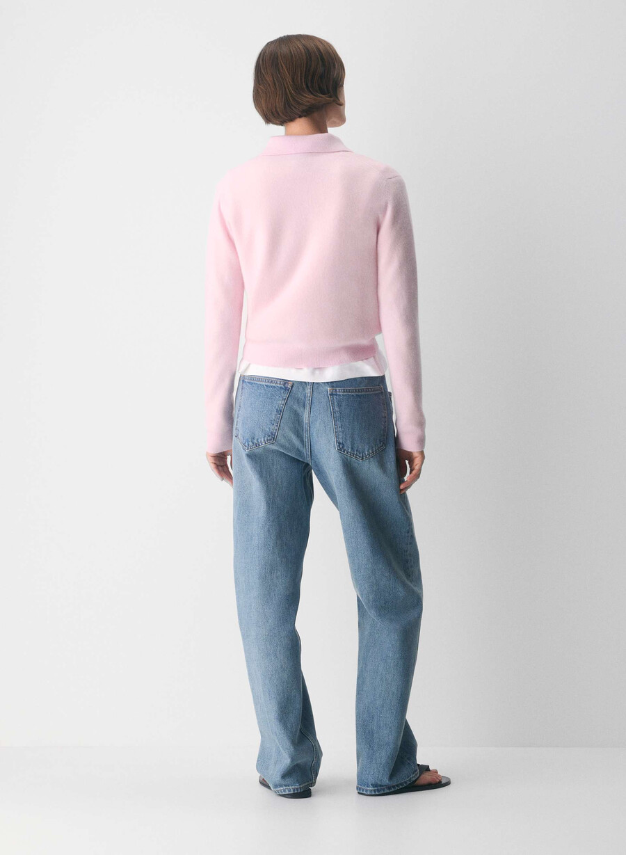 bare cashmere provenance polo langarmshirt villa pink