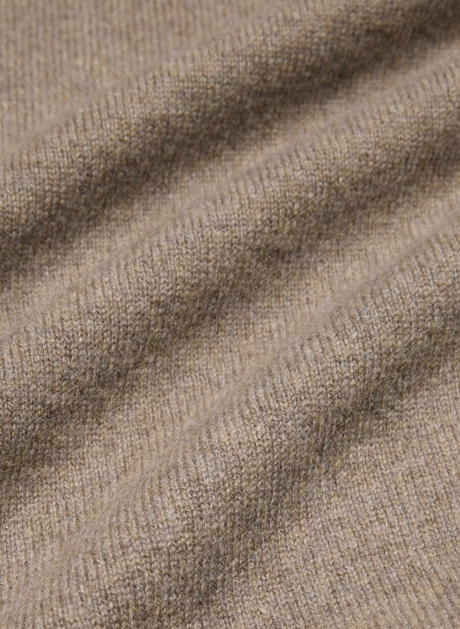 bare cashmere provenance polo langarmshirt heather folio braun