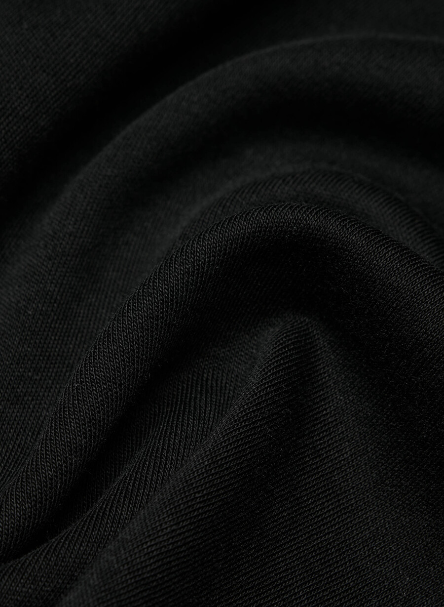 interlock baumwoll-schriftzug-top schwarz