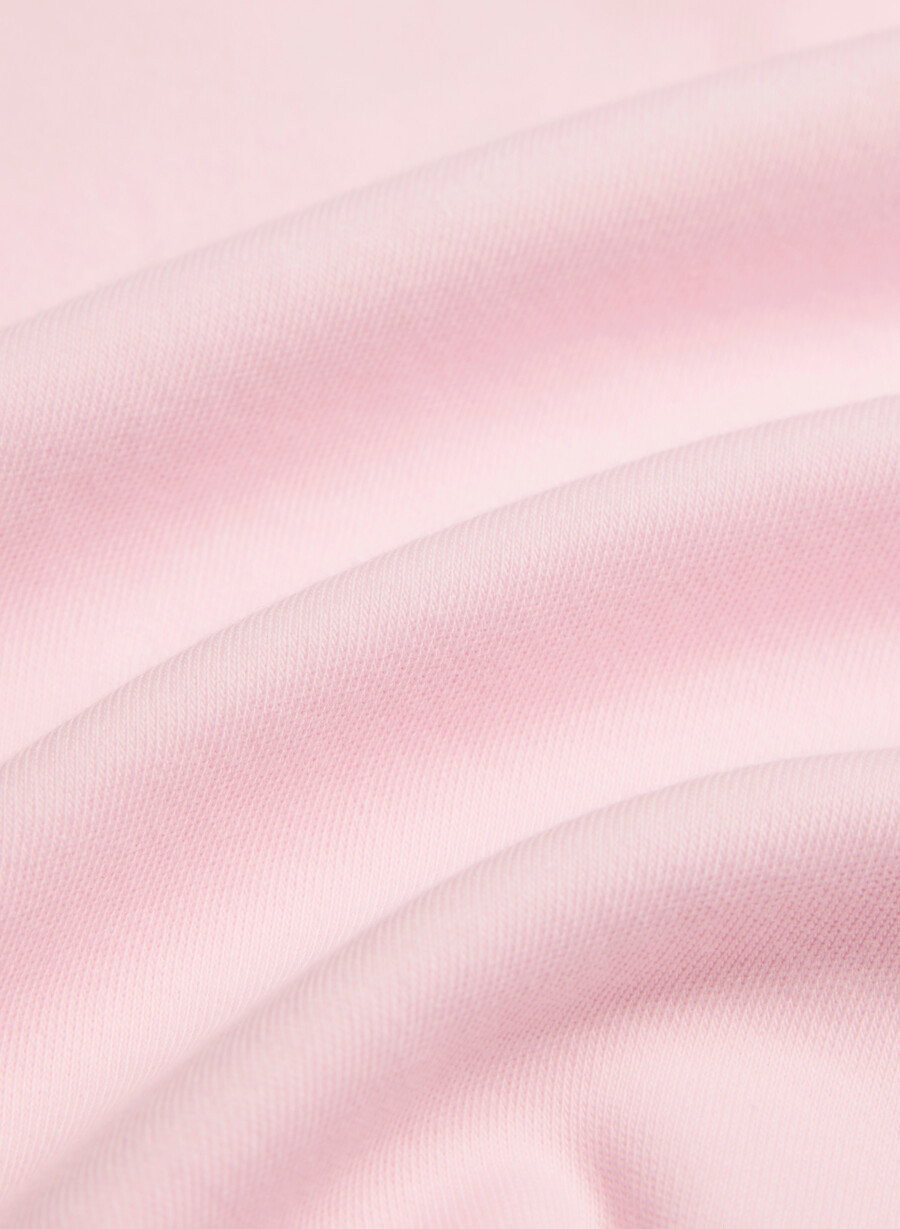 interlock baumwoll-top mit schriftzug villa pink