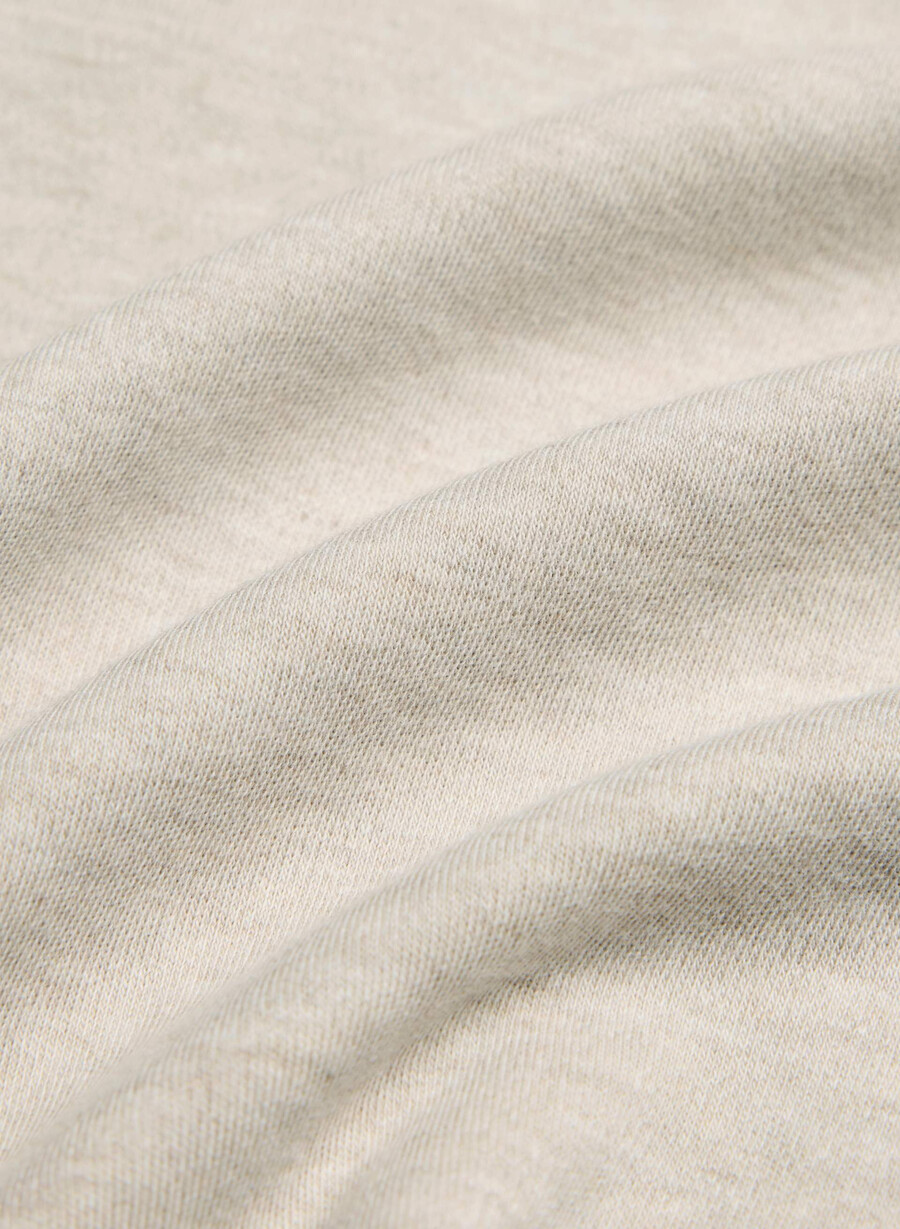 interlock cotton script top heather ecru