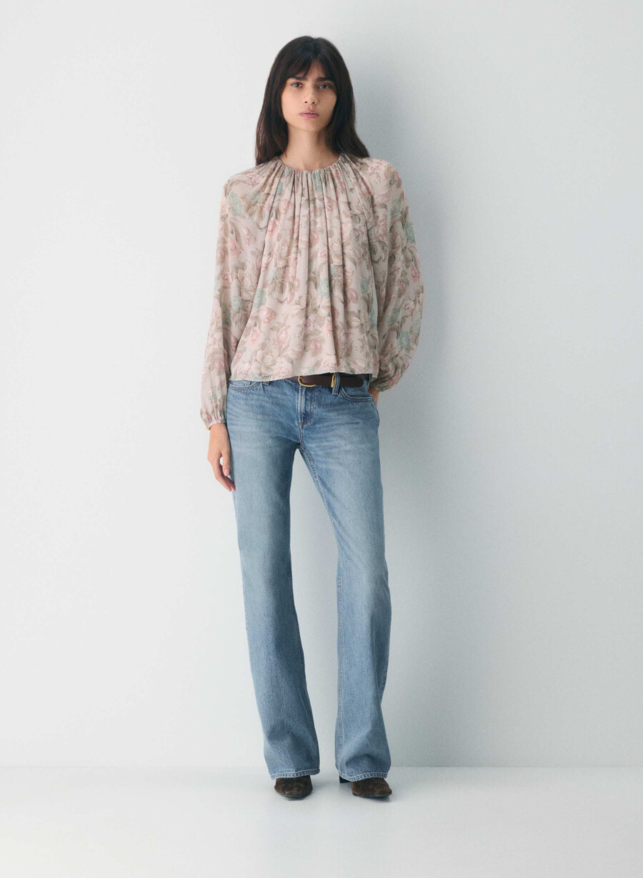 monet bluse altrosa mehrfarbig