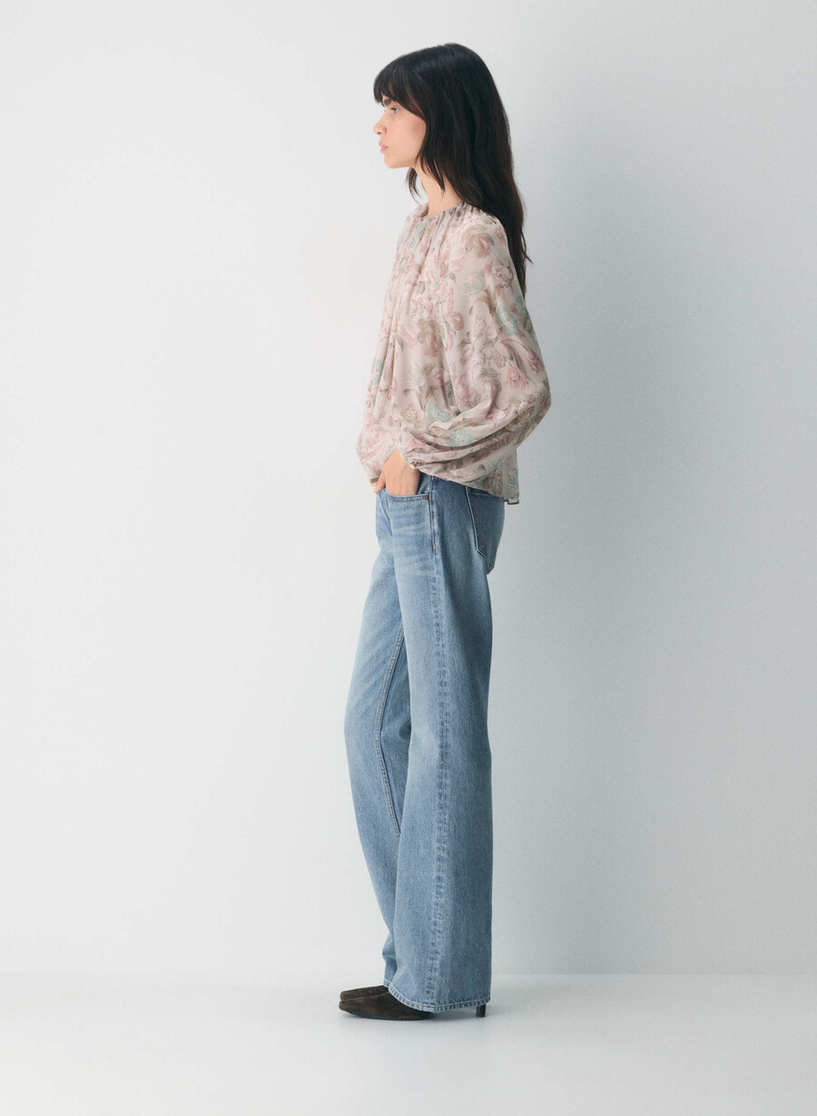 monet bluse altrosa mehrfarbig