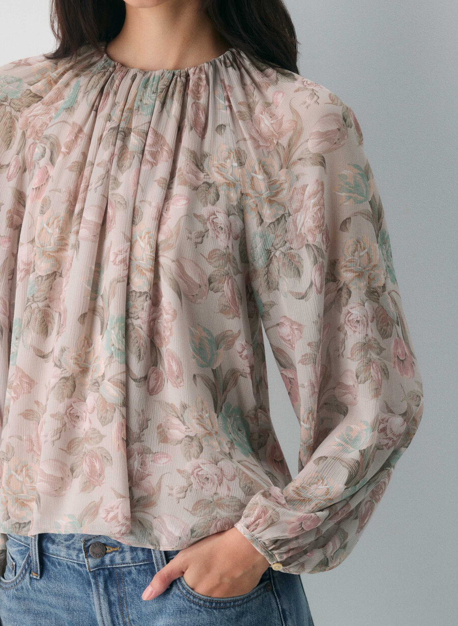 monet bluse altrosa mehrfarbig