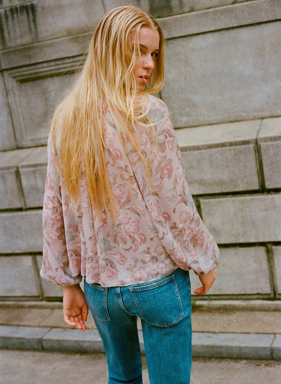 monet bluse altrosa mehrfarbig