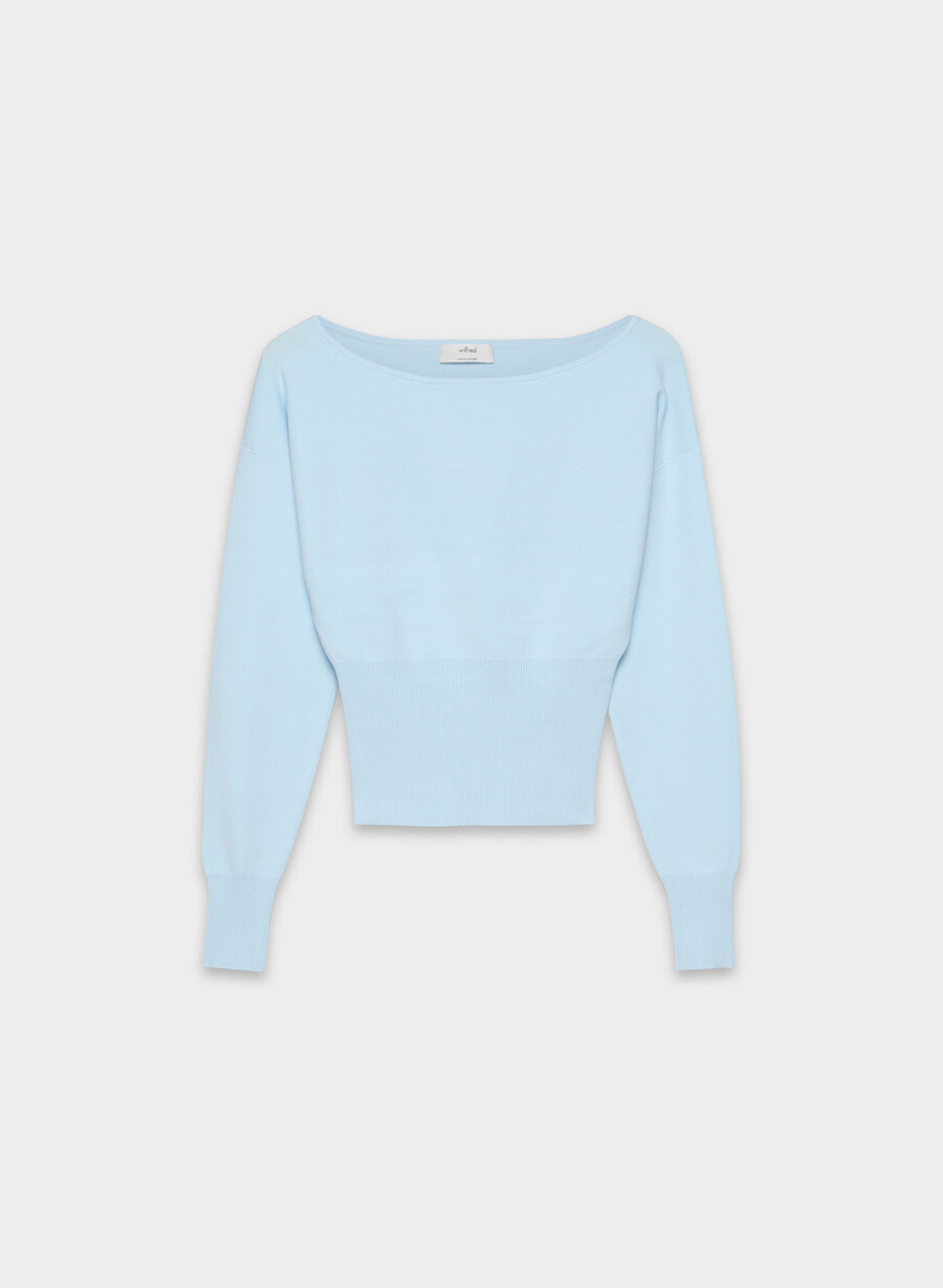 crescendo sweater - wonder yarn villa blue
