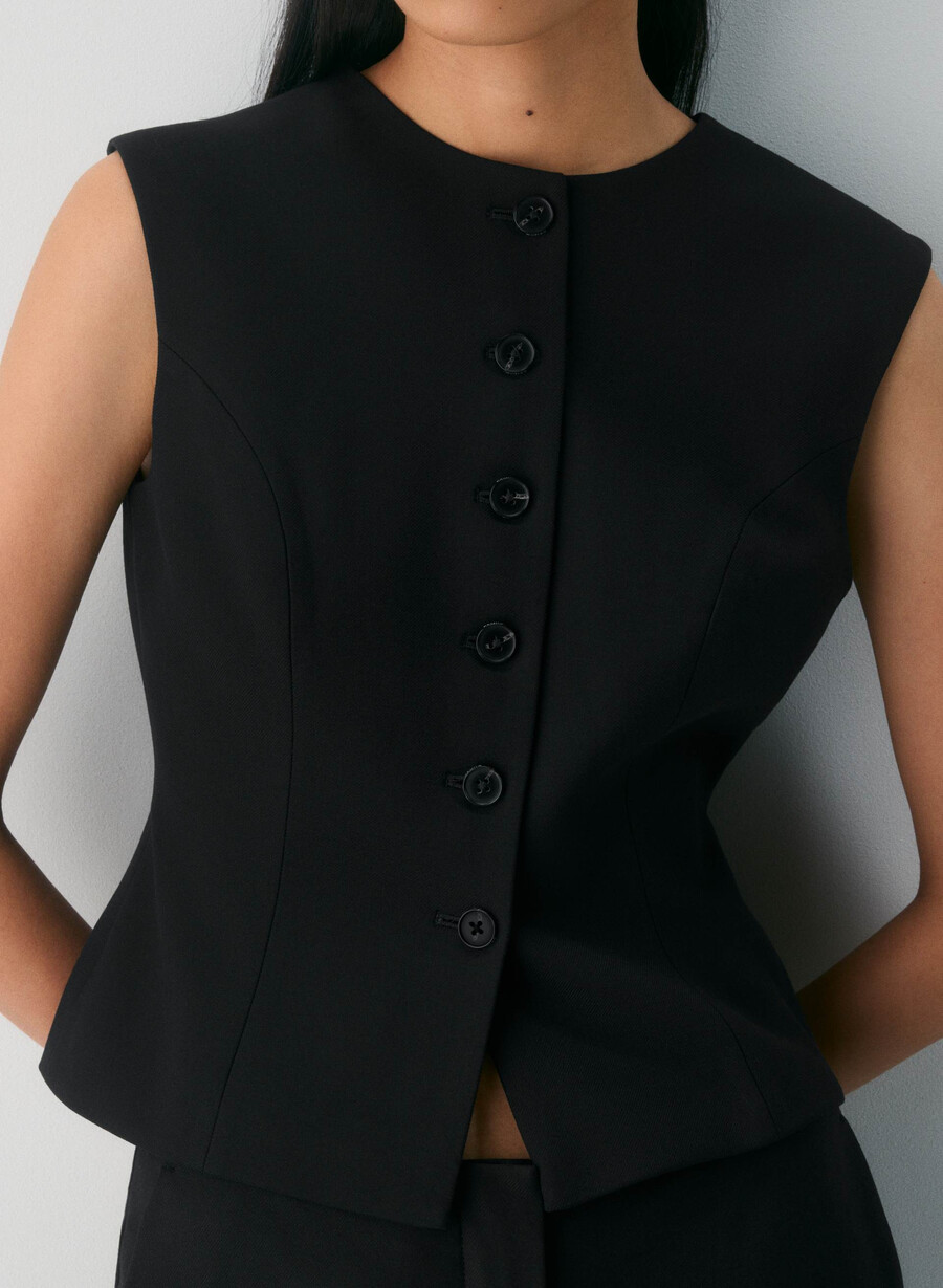 duett-weste - twill schwarz