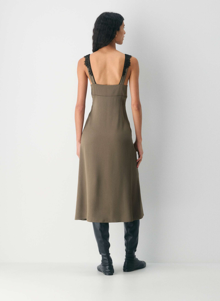 pavilion satinkleid cola taupe