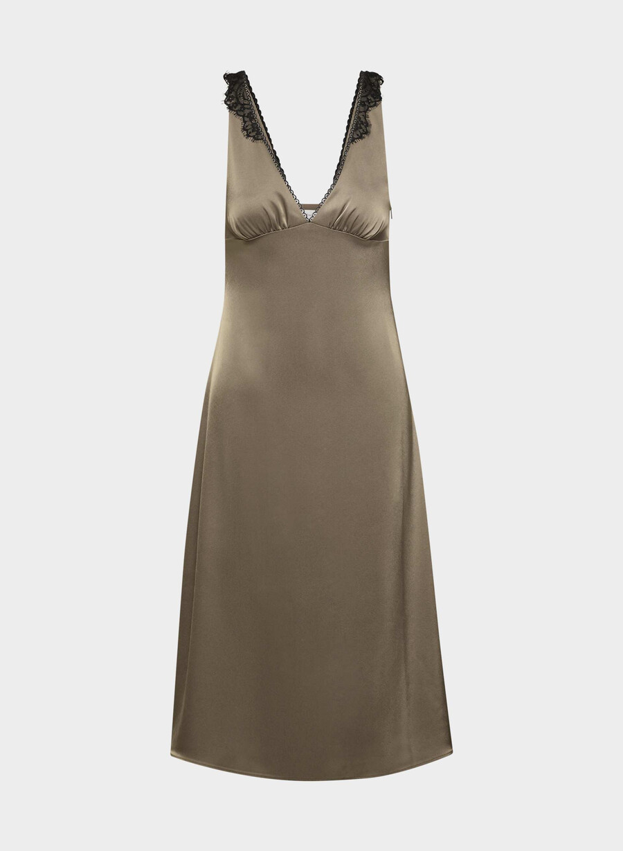pavilion satinkleid cola taupe