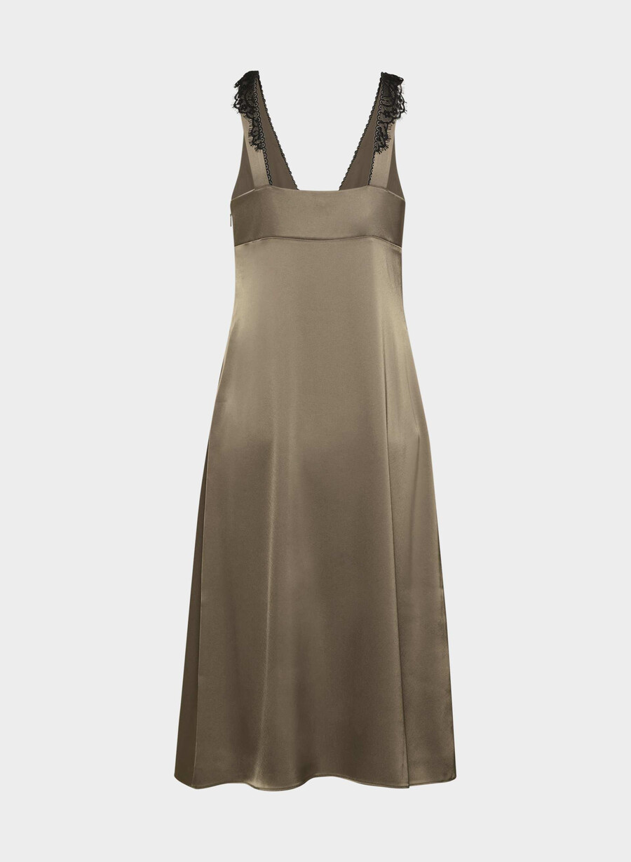 pavilion satinkleid cola taupe