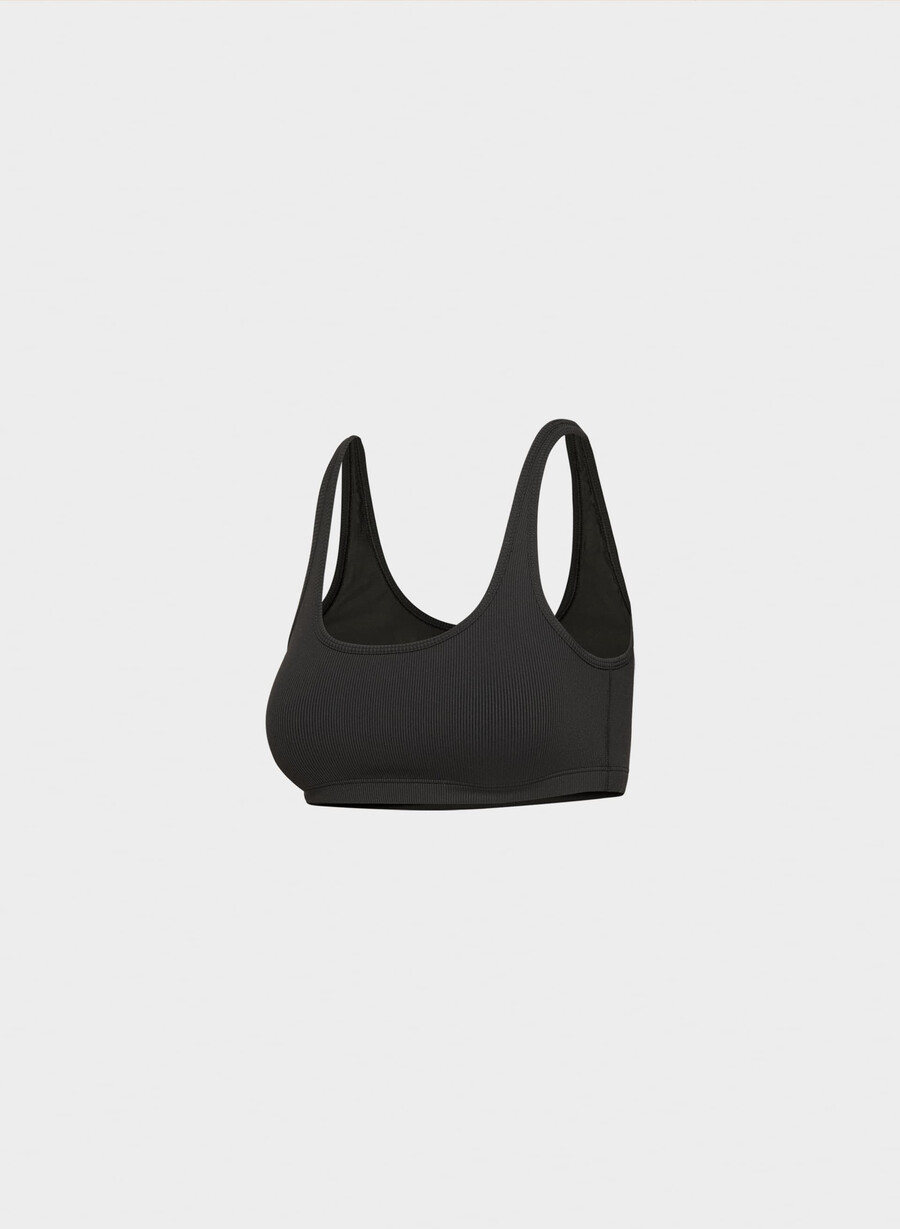 life rib mini bra top schwarz