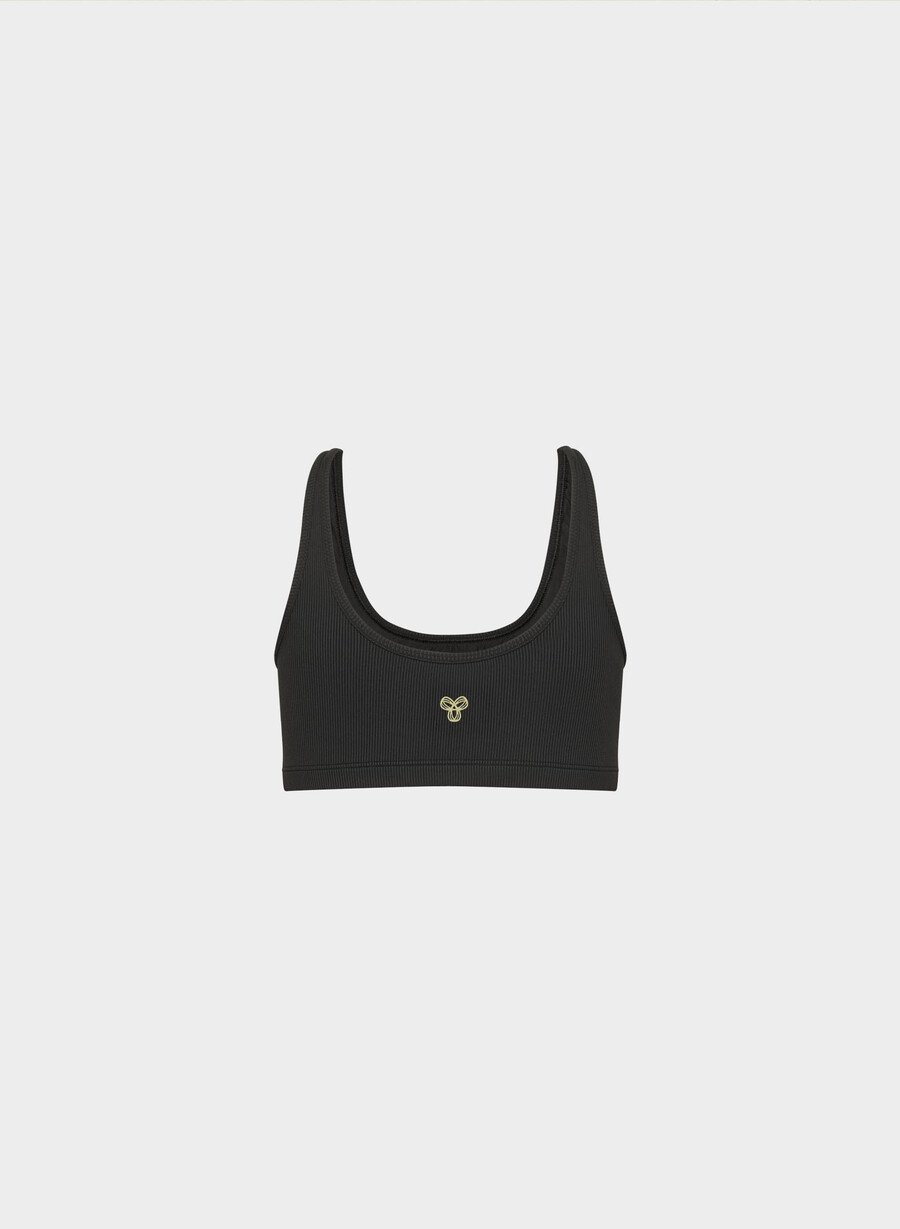 life rib mini bra top schwarz