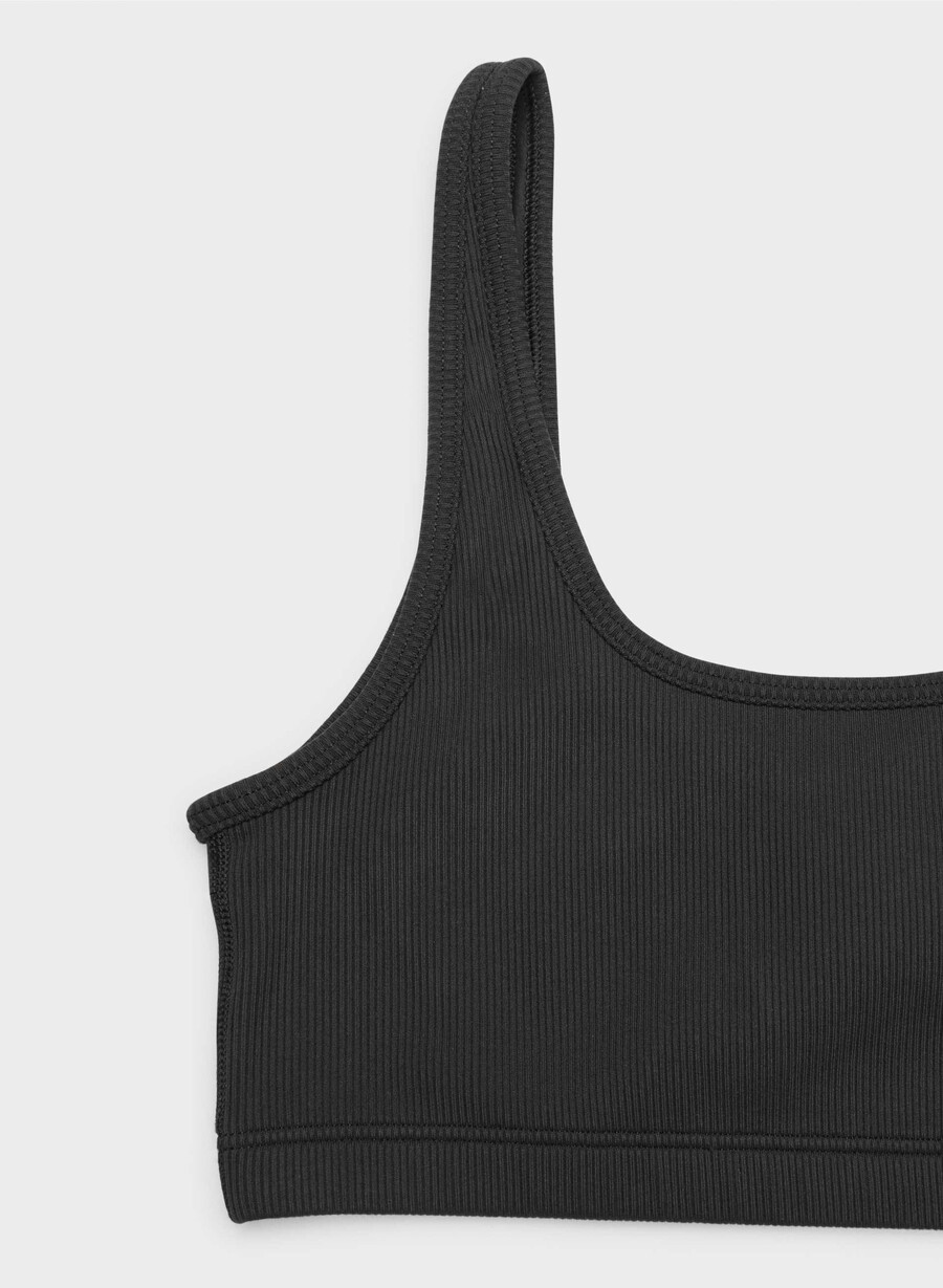 life rib mini bra top schwarz