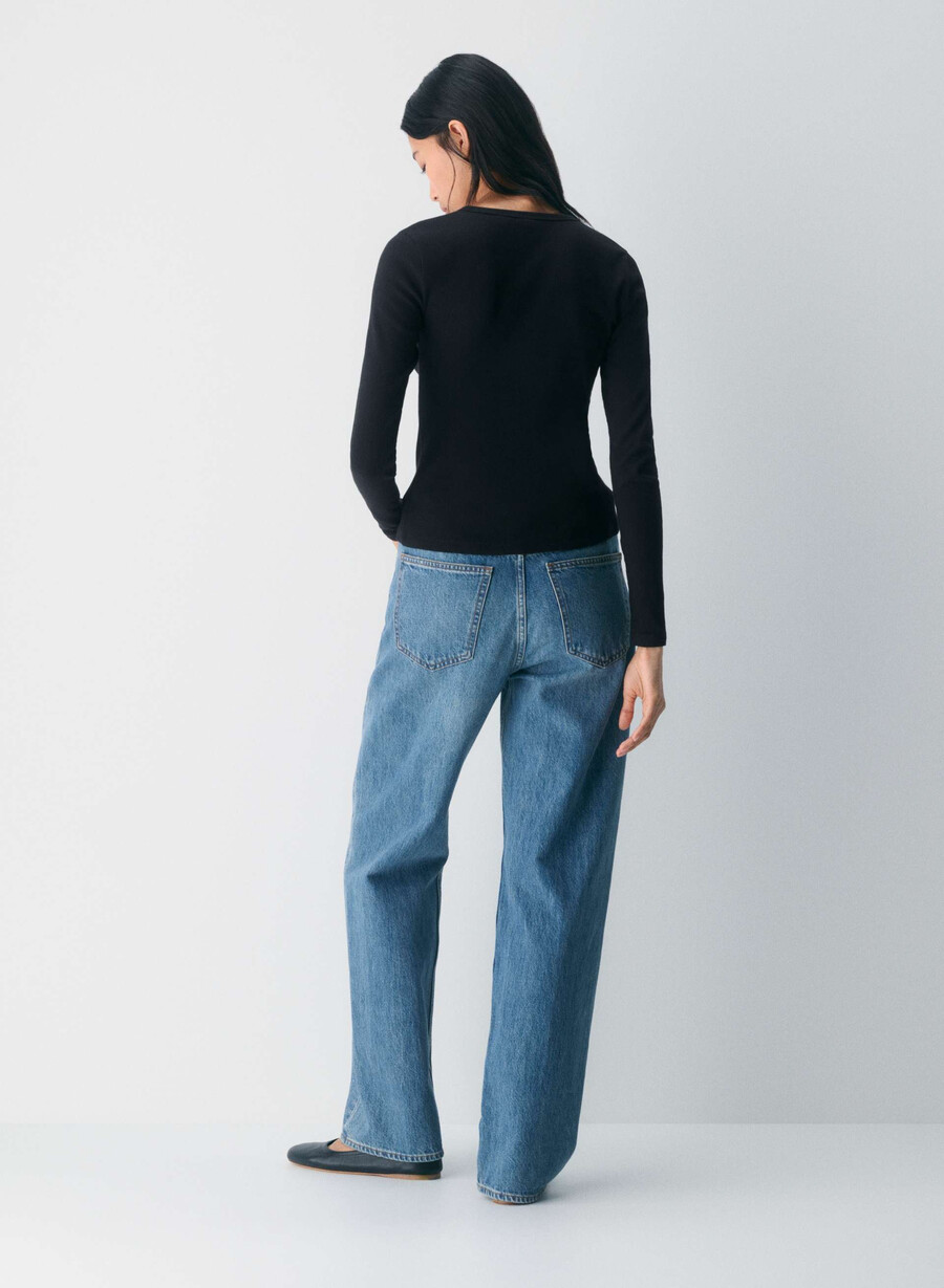 homestretch rib synkopation button-up schwarz