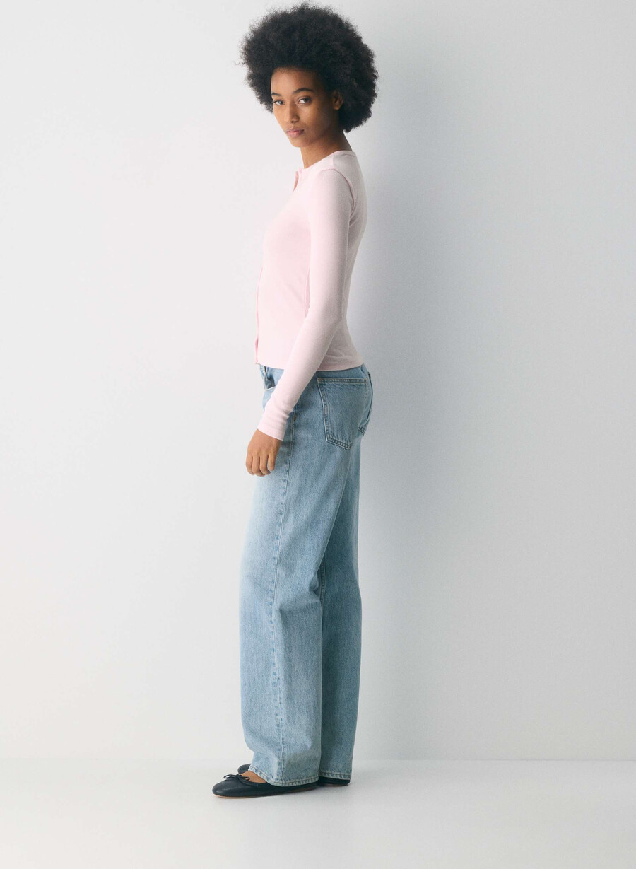 homestretch rib synkopation button-up villa pink