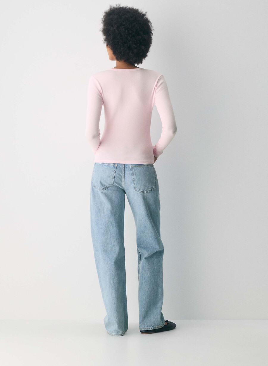 homestretch rib synkopation button-up villa pink