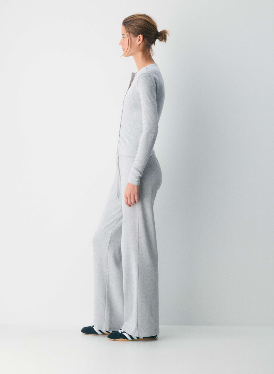 homestretch rib syncopation button-up heather chrome