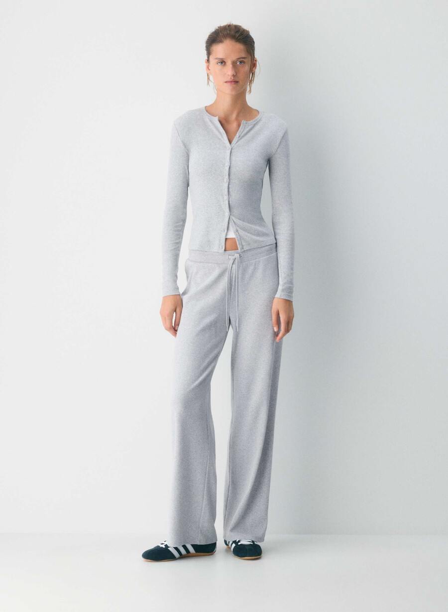 homestretch rib syncopation button-up heather chrome