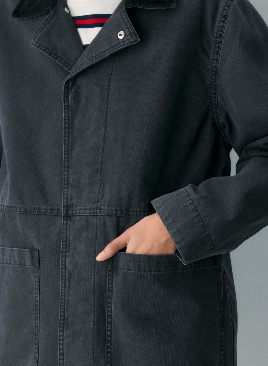 edison arbeitsjacke vintage carbon black