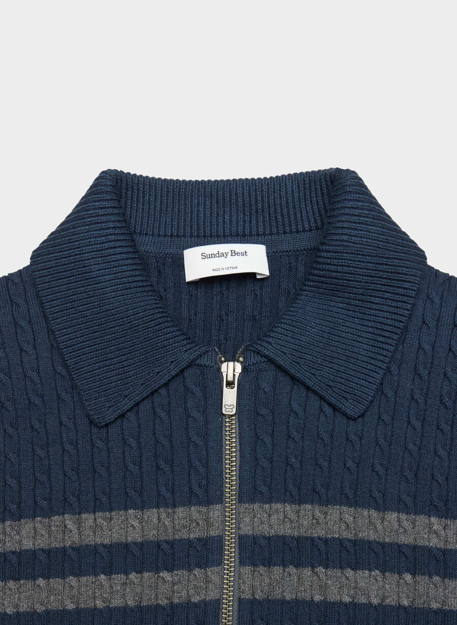 cotton charm meadow zip-up hthr chrcl admiral