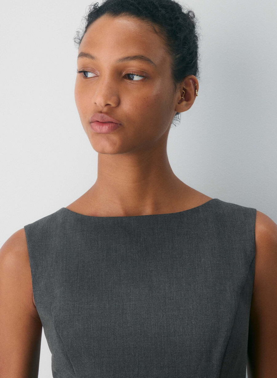 gallop dress heather charcoal