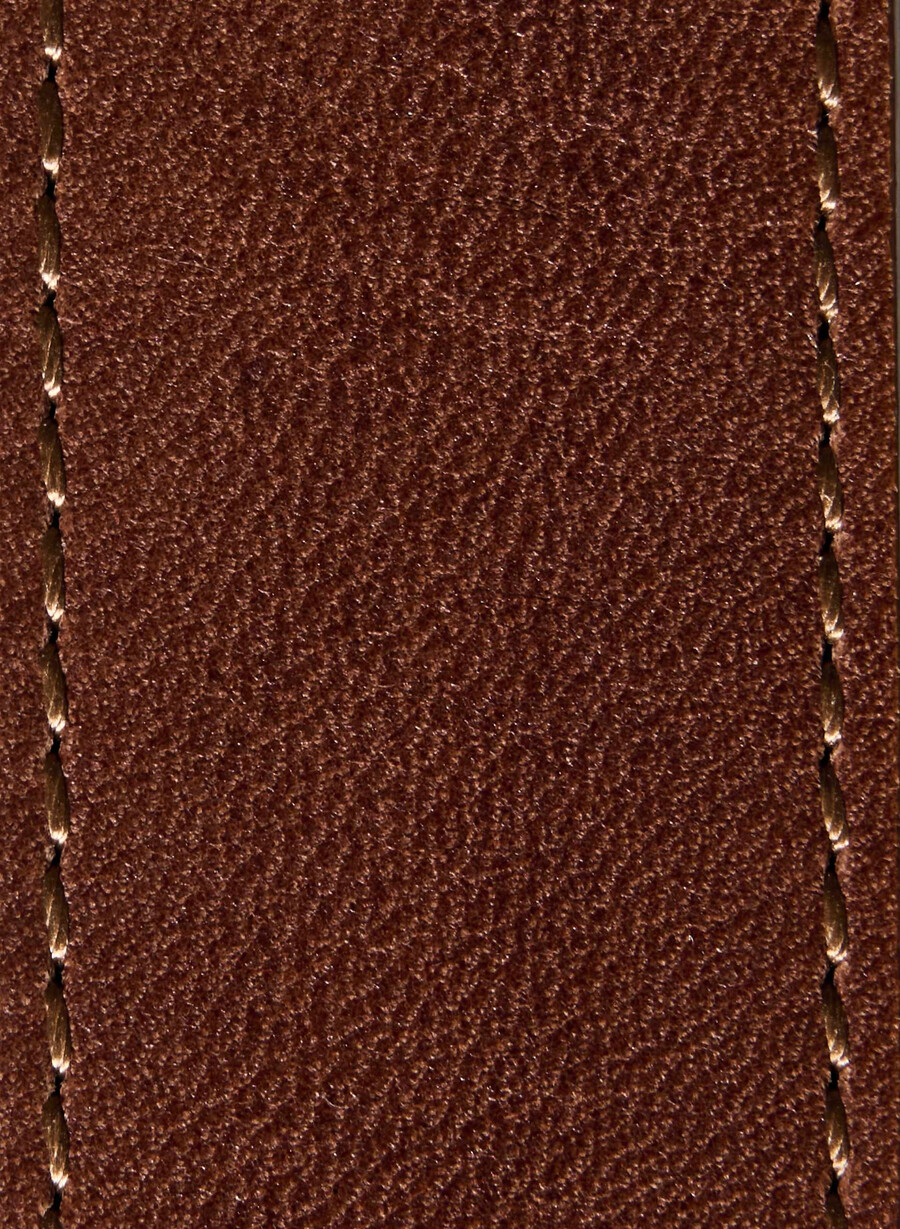 akzentgürtel aus massivem messing und leder rohbraungold