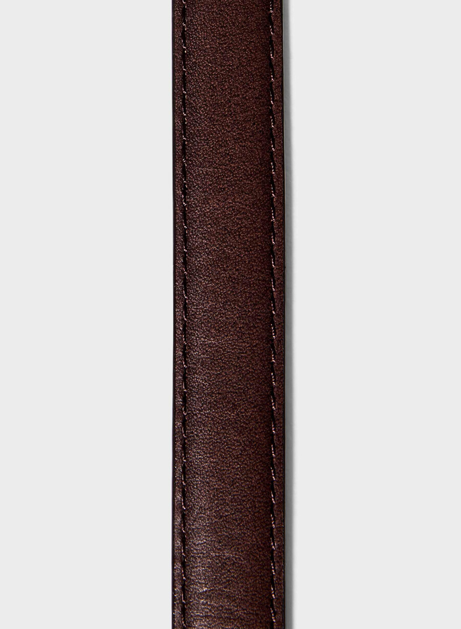 essential schmaler gürtel aus massivem messing und leder manor brown gold