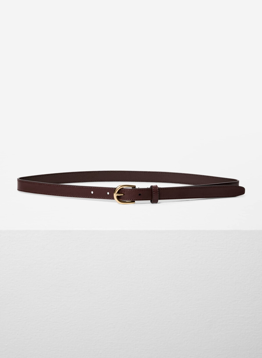 accent schmaler gürtel aus massivem messing und leder manor brown gold