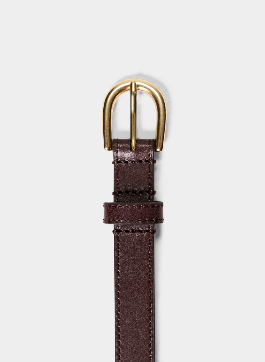 accent schmaler gürtel aus massivem messing und leder manor brown gold