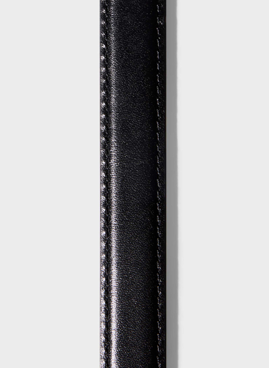 legendärer schmaler gürtel aus massivem messing und leder schwarzgold
