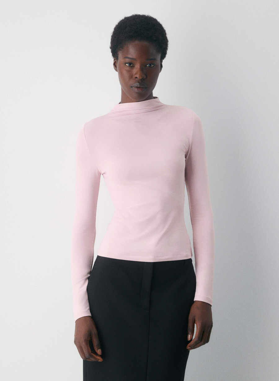 original contour lyric mockneck dusty pink