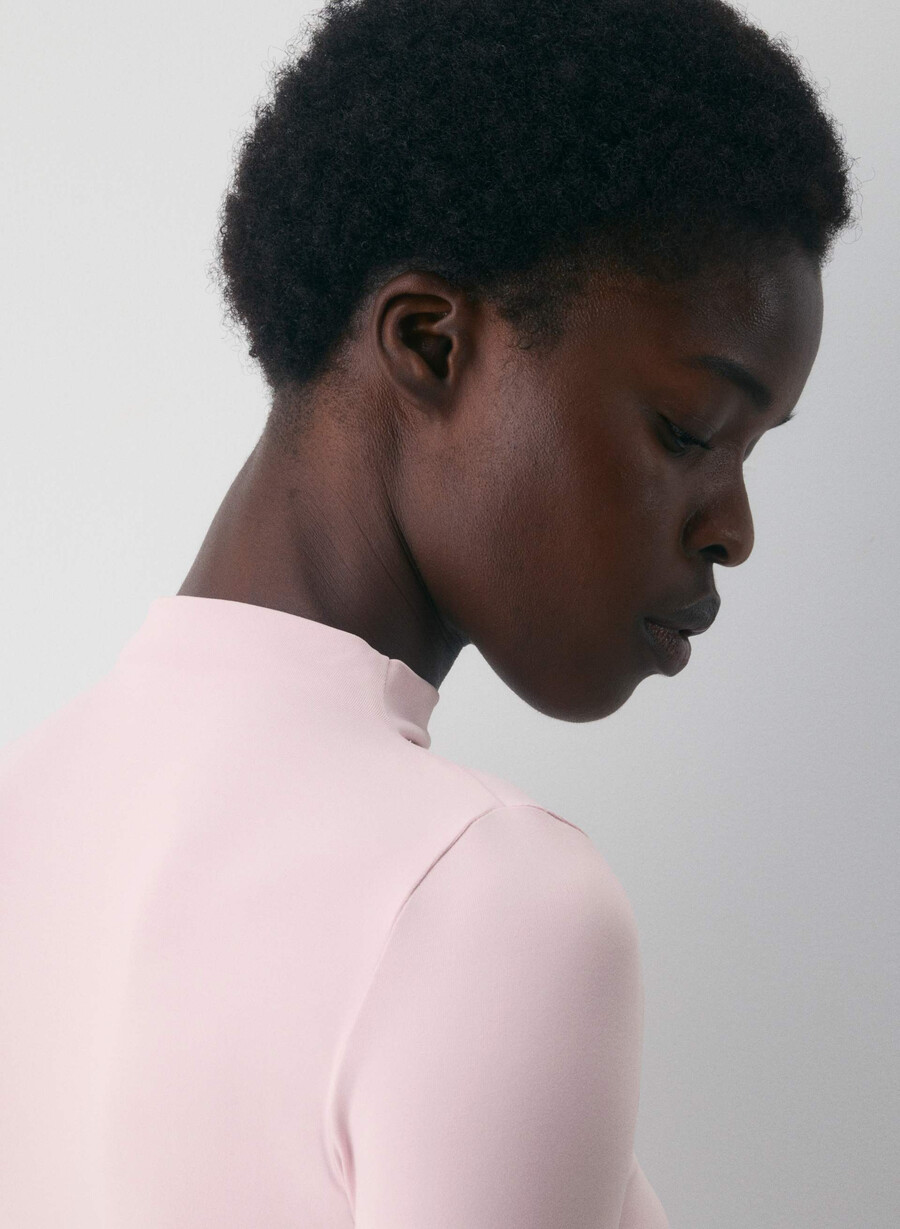original contour lyric mockneck dusty pink