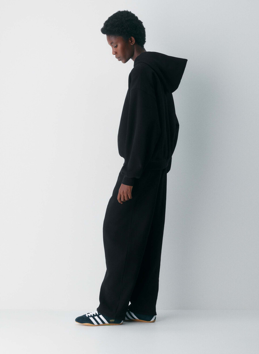 kuscheliger mega-hoodie aus sweatfleece schwarz