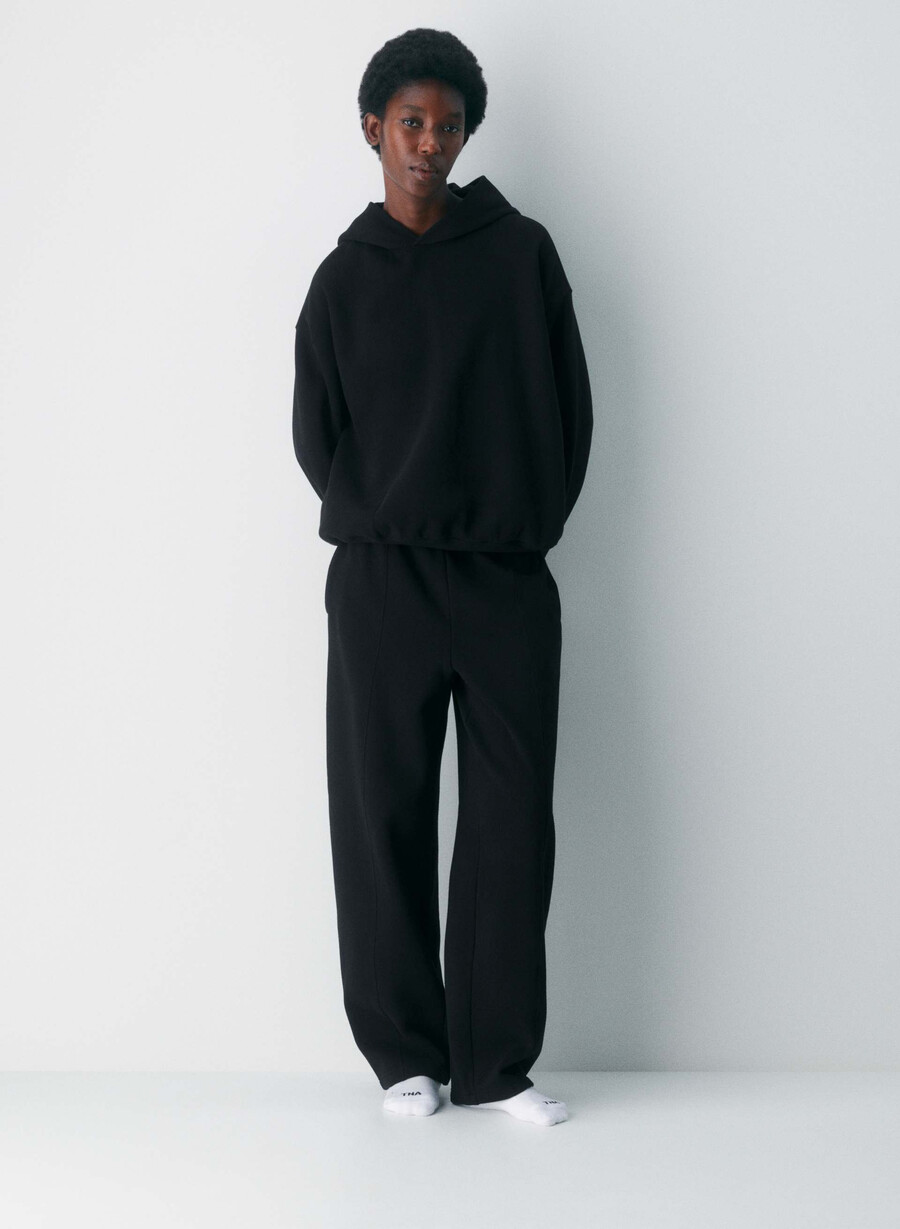 kuscheliger mega-hoodie aus sweatfleece schwarz
