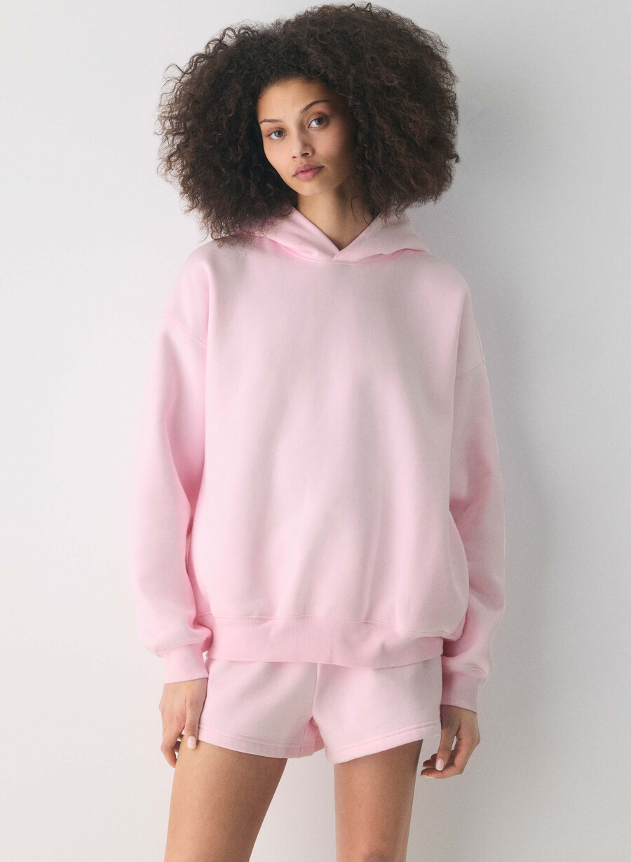 kuscheliger mega-hoodie aus sweatfleece villa pink
