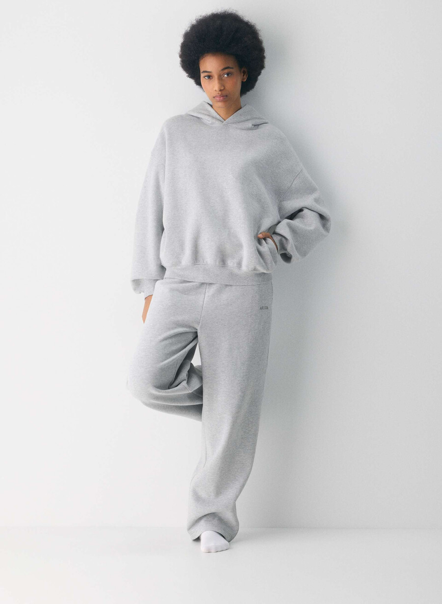 kuscheliger mega-hoodie aus sweatfleece heather chrome