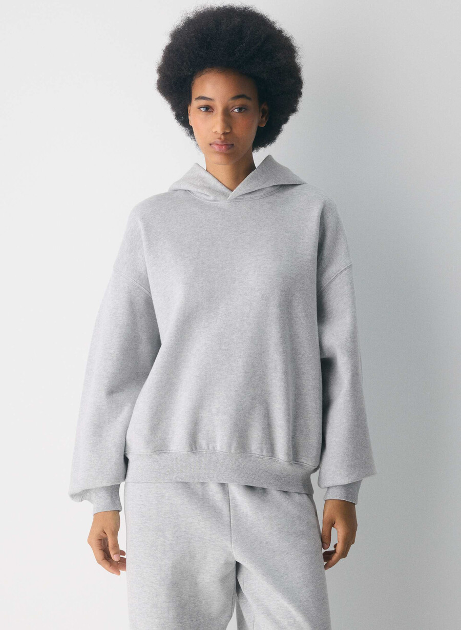 kuscheliger mega-hoodie aus sweatfleece heather chrome