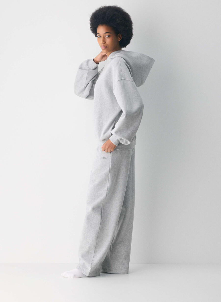 kuscheliger mega-hoodie aus sweatfleece heather chrome
