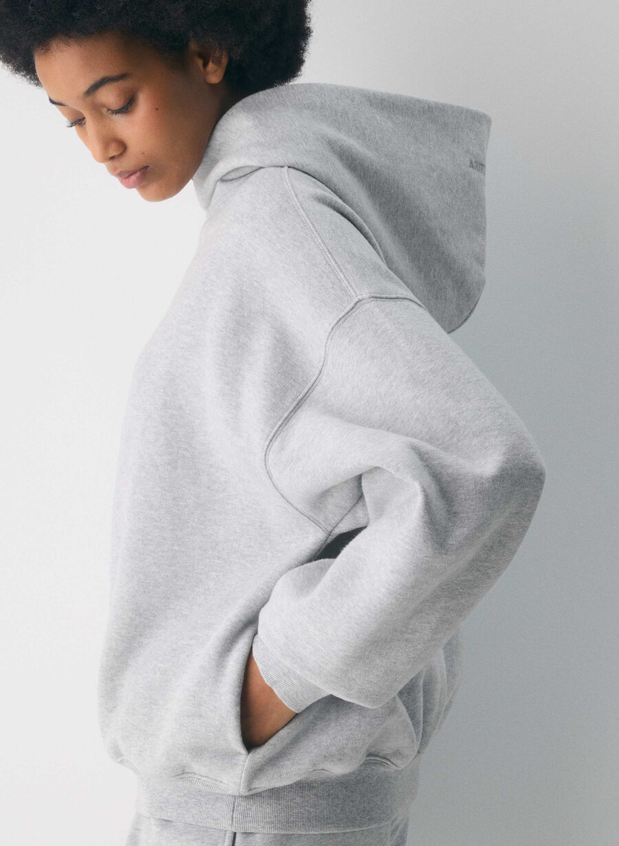 kuscheliger mega-hoodie aus sweatfleece heather chrome