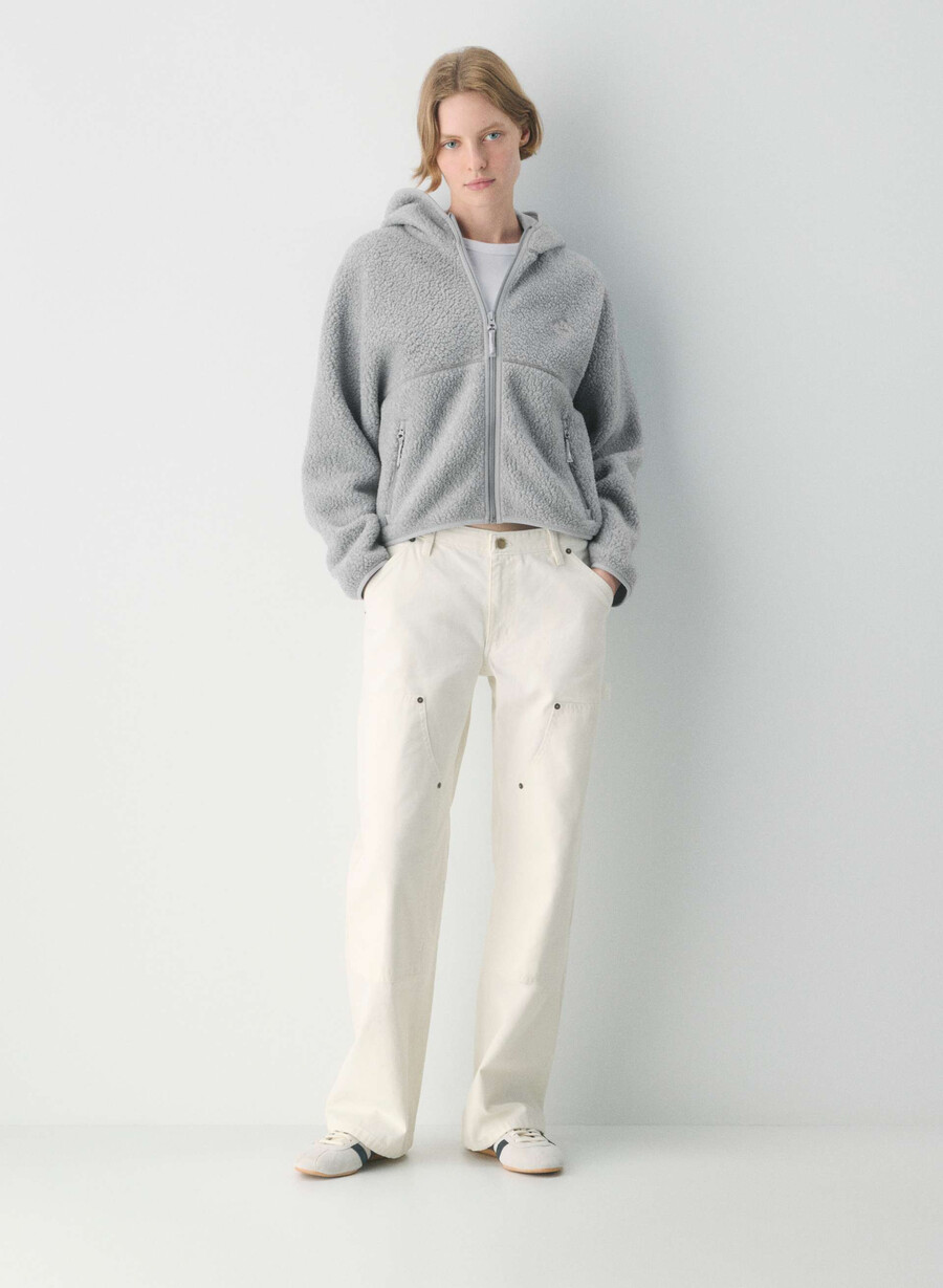polartec thermal pro hi-hip zip hoodie heather athletic gre