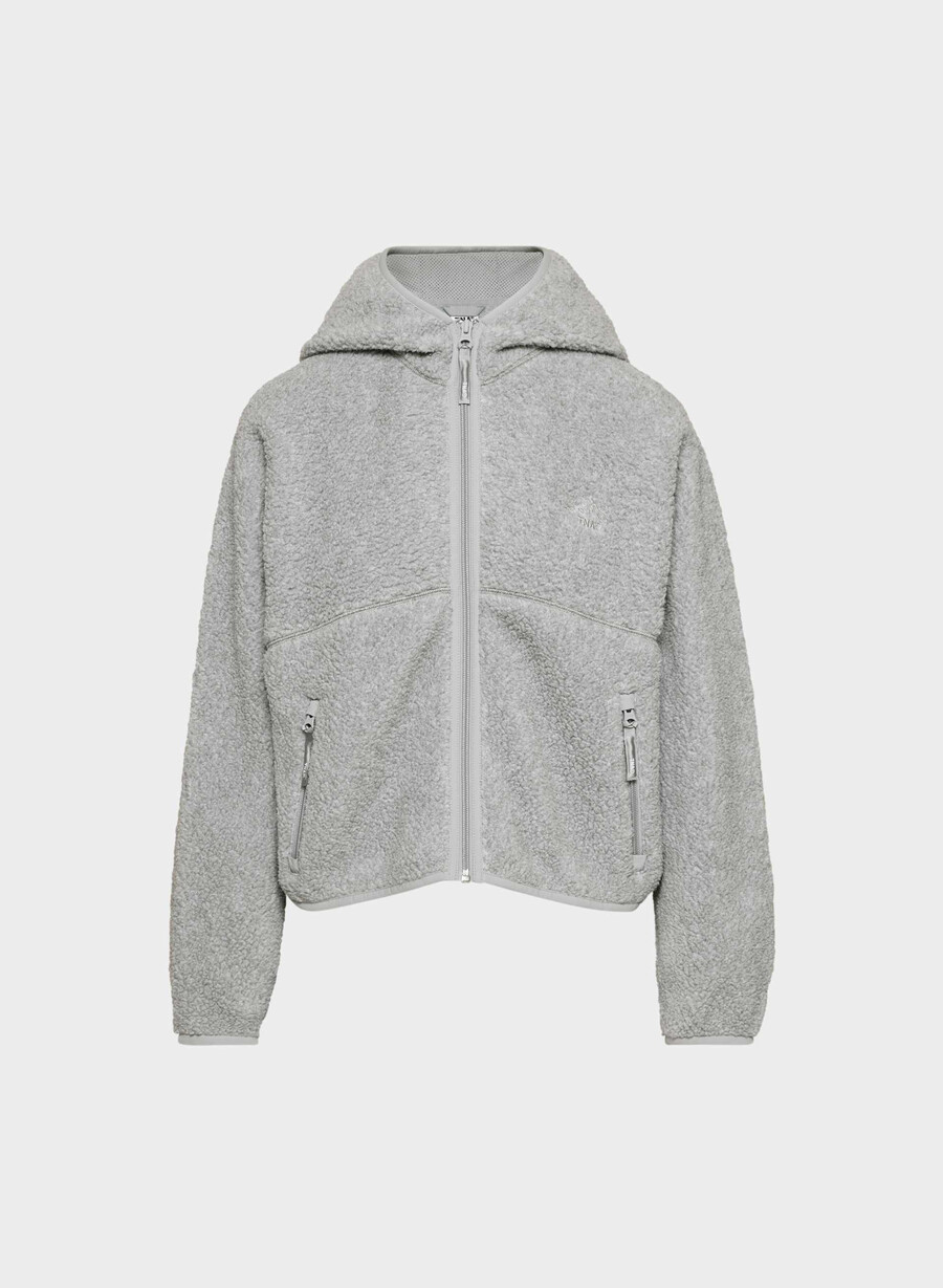 polartec thermal pro hi-hip zip hoodie heather athletic gre