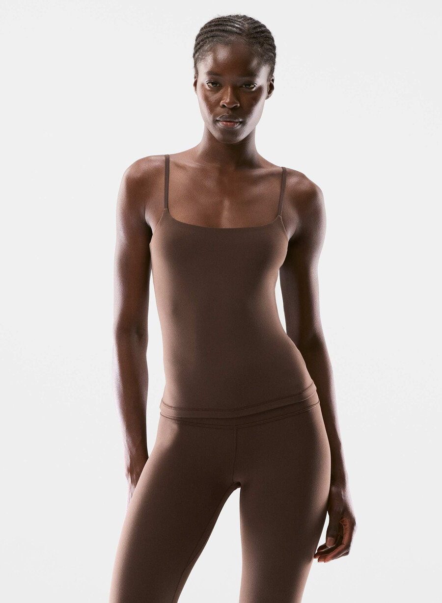 butter agility sports tank rich mocha brown