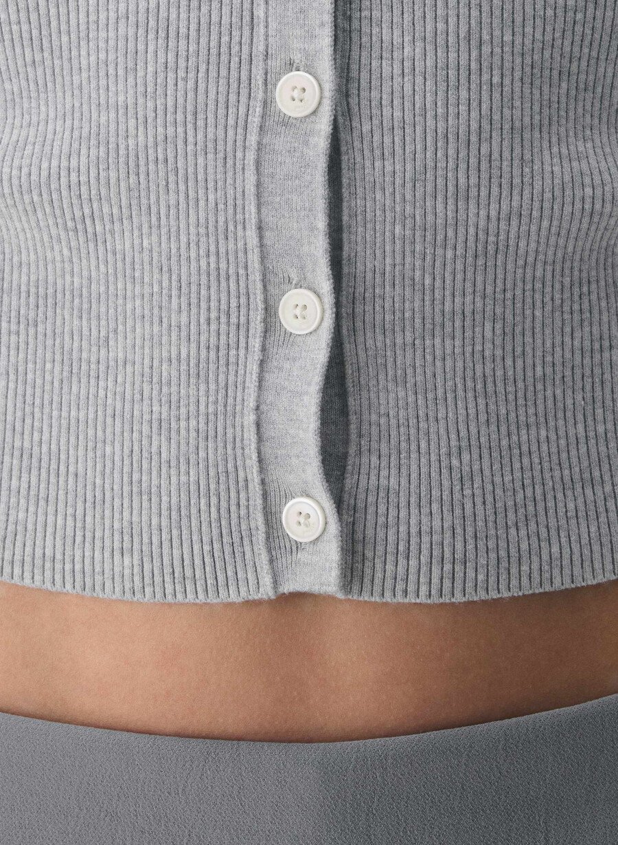 golightly ärmellose strickjacke - wonder yarn heather chrome