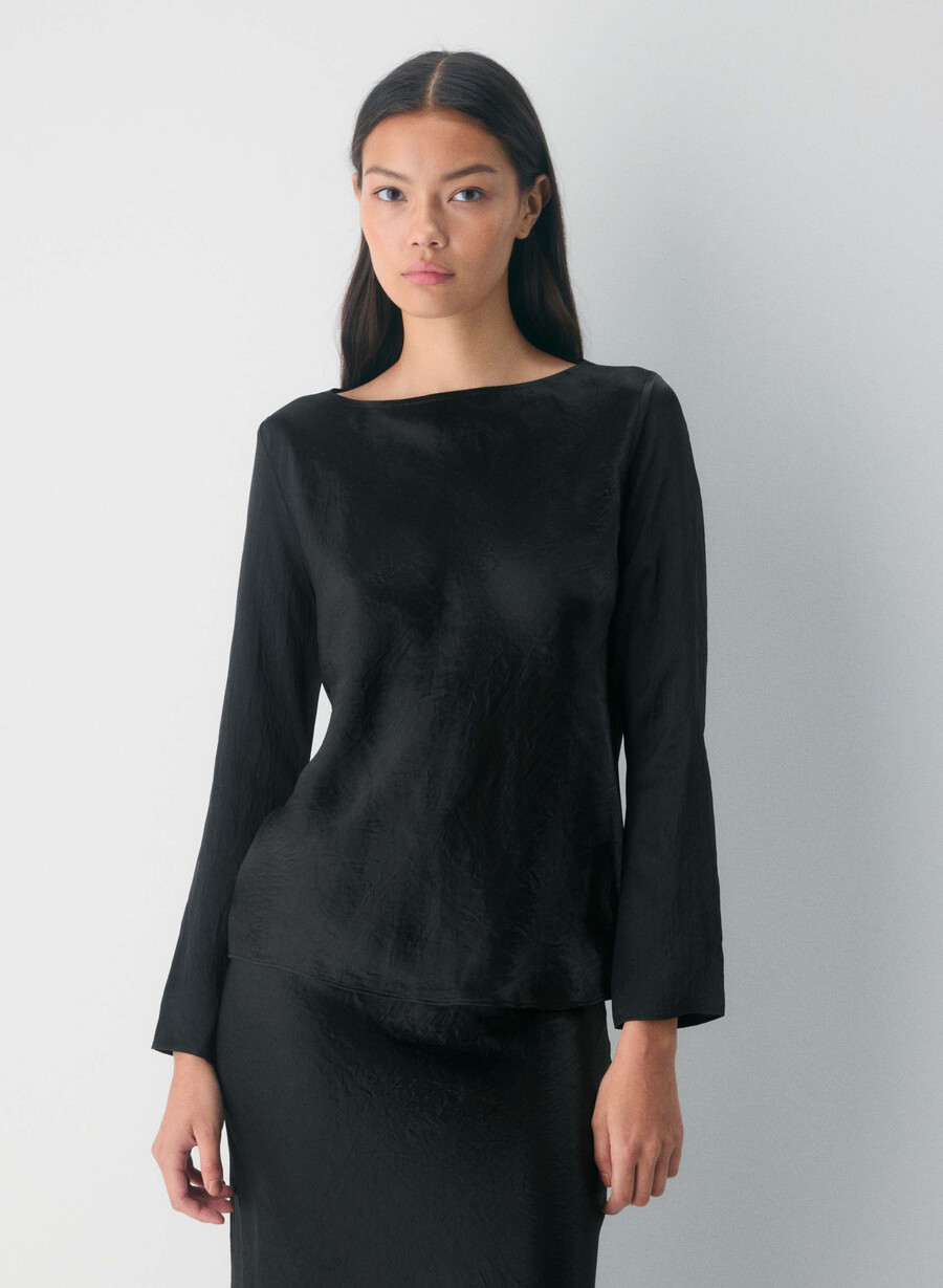 hastings satinbluse schwarz