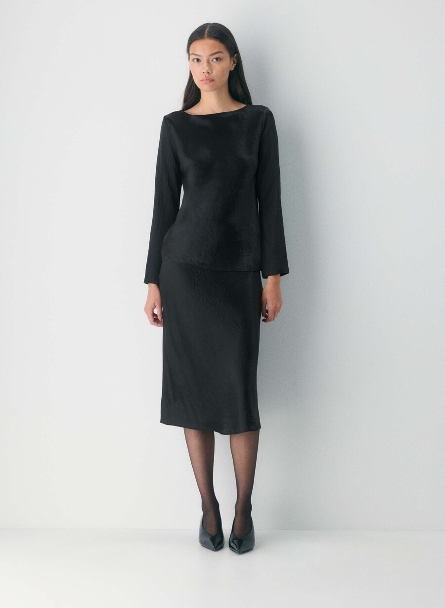 hastings satinbluse schwarz