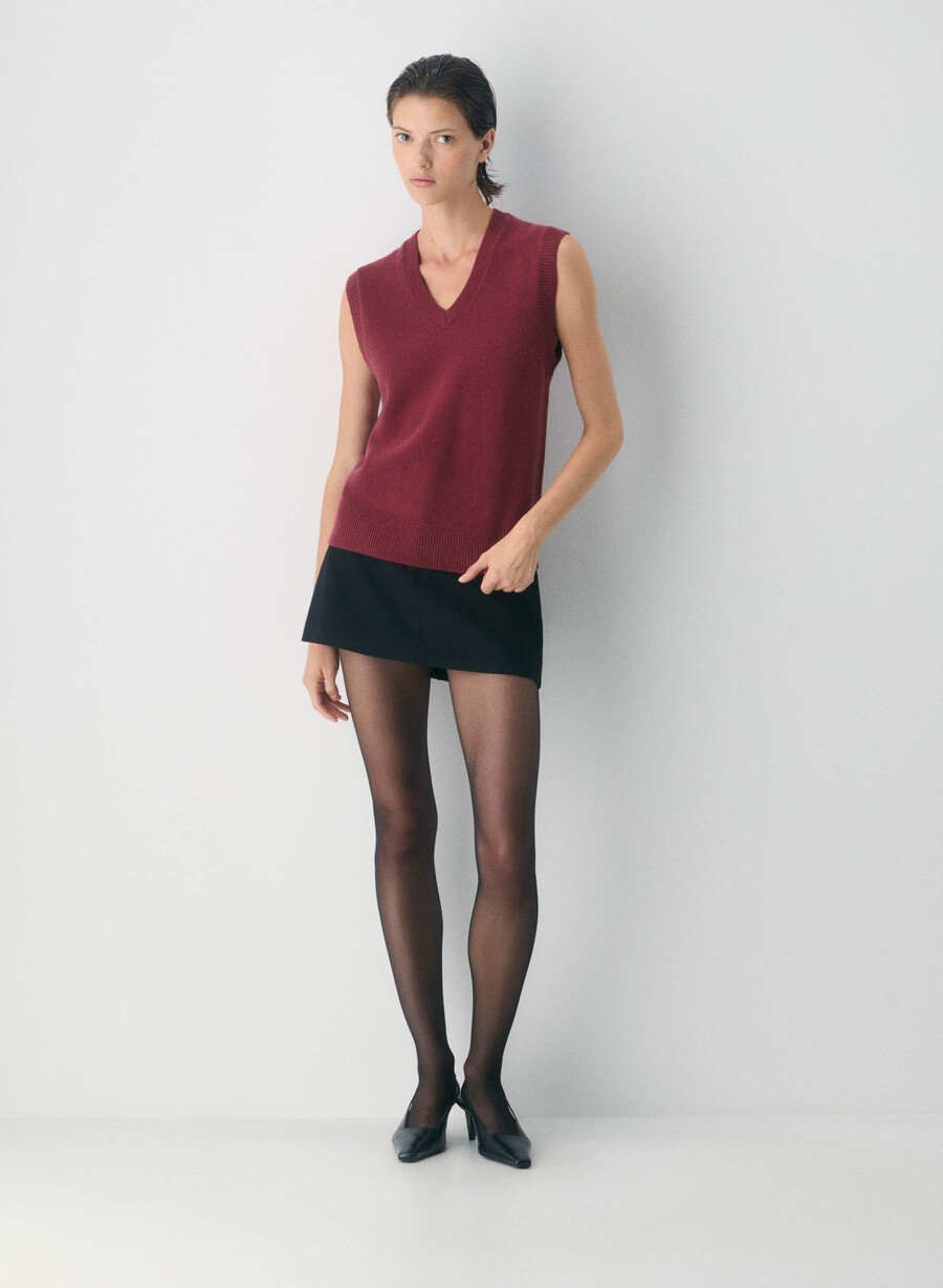 session merino wollpulloverweste cordovan
