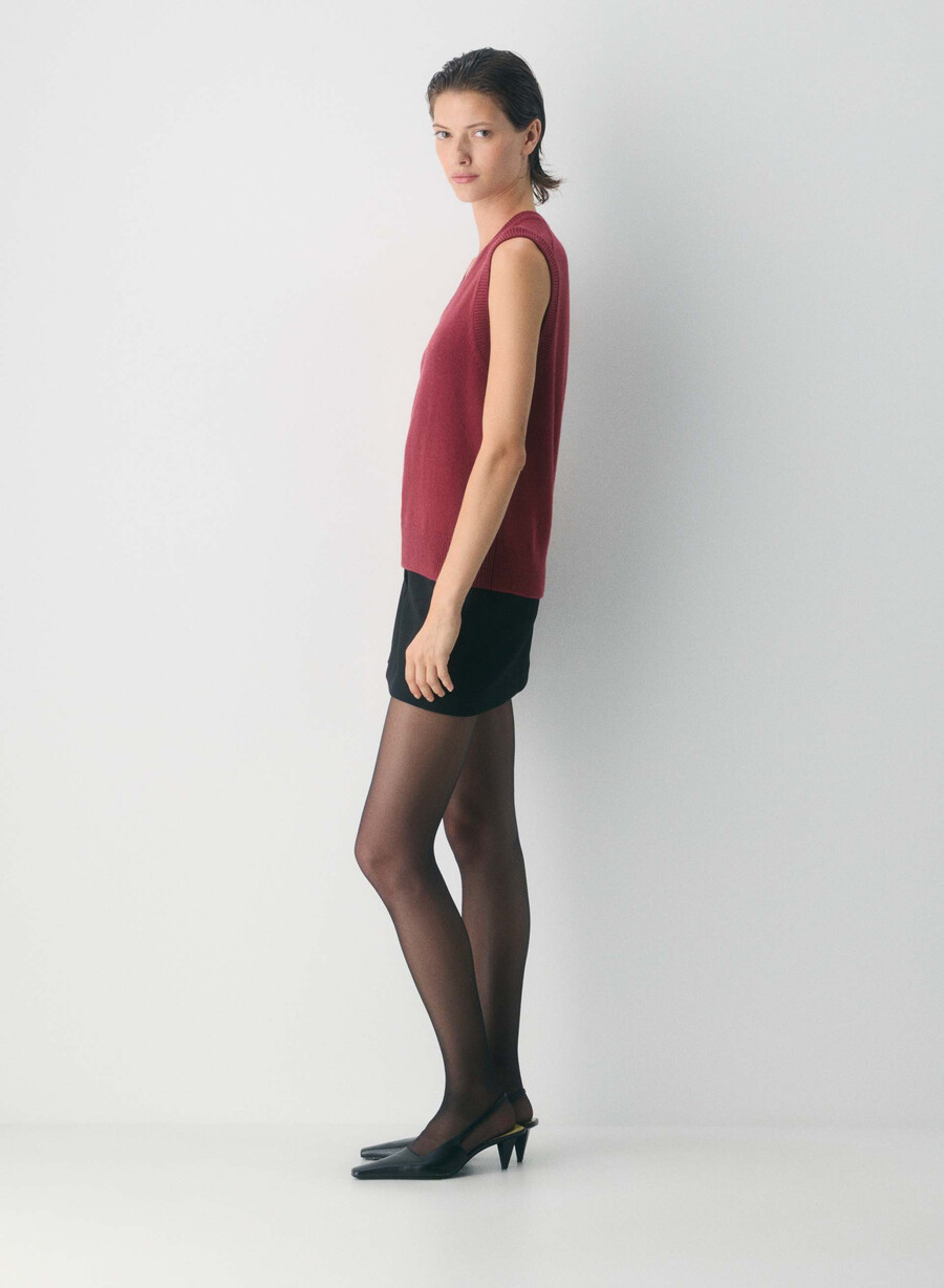 session merino wollpulloverweste cordovan